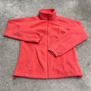 Columbia Benton Springs Fleece Jacket Womens Large Orange Full Zip Outdoor Hike